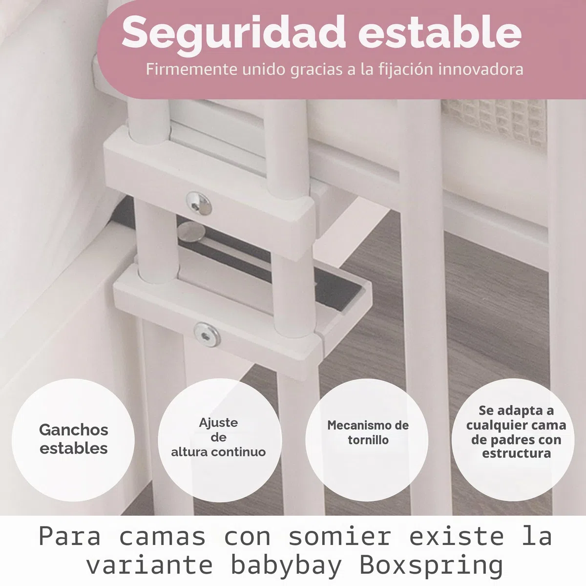 Babybay Maxi cuna colecho de madera de haya maciza con colchón Classic Soft para el día y la noche/Cuna regulable en altura & ecológica/Cuna que crece con el niño