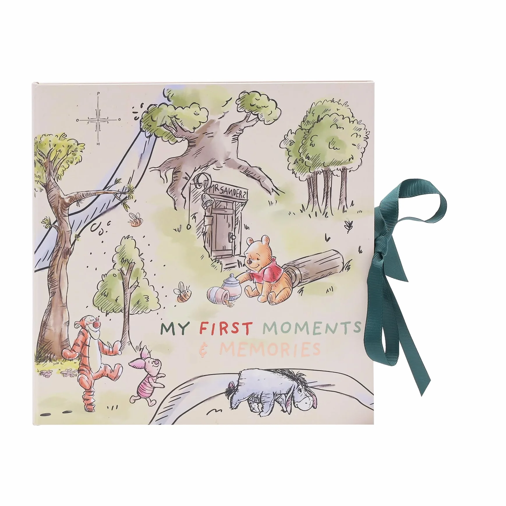 Disney Winnie the Pooh Baby Memory Book - My First Moments & Memories | Libro de registro de primer año para niños y niñas | Regalo para recién nacidos con cierre de cinta | Álbum de recuerdos oficial