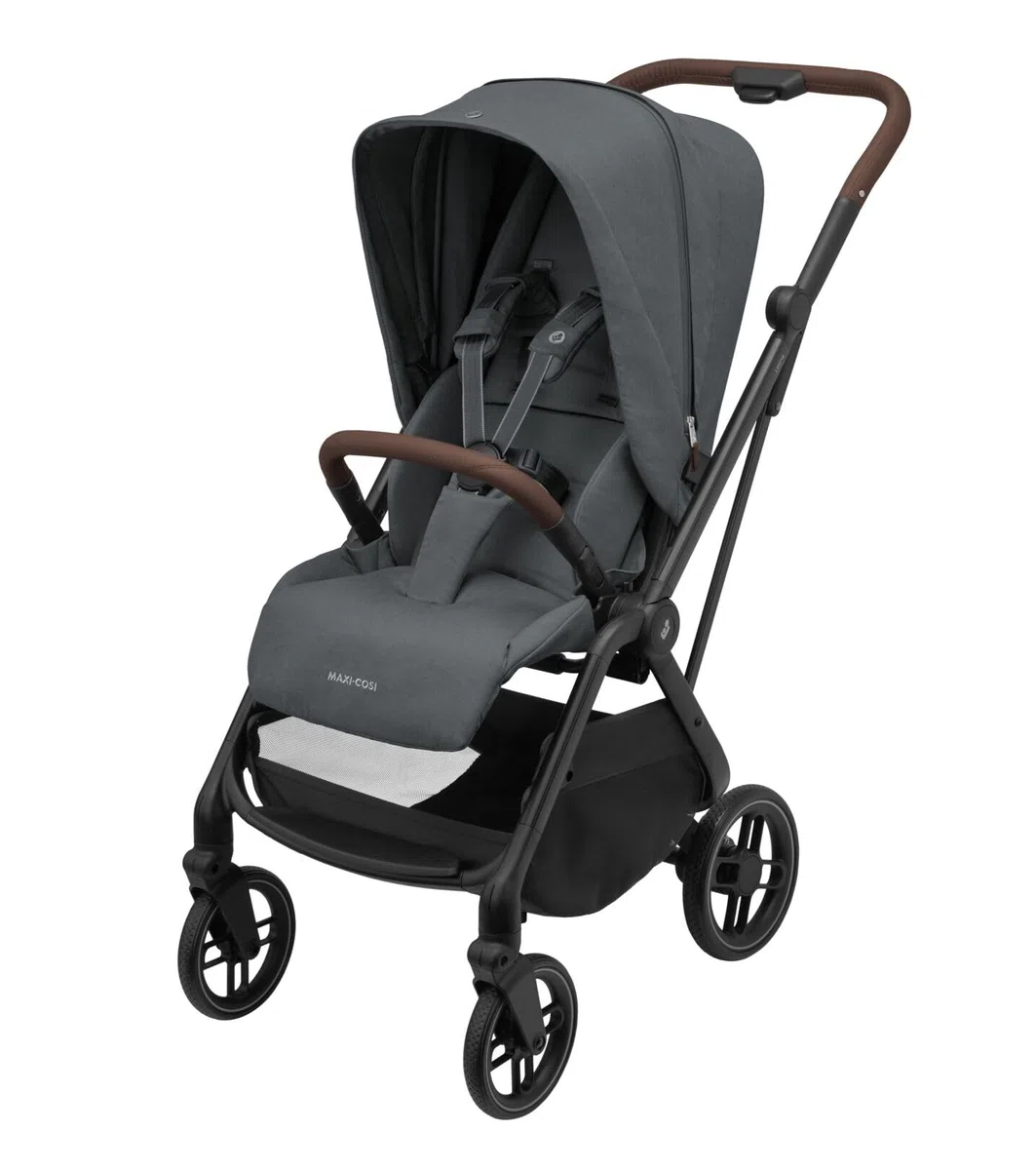 Maxi-Cosi Leona² Cochecito, 0-4 años, 0-22 kg, Silla paseo ligera, Plegado supercompacto, Plegable con una mano, 3 reclinaciones, Reclinación total, Asiento reversible, Twillic Graphite