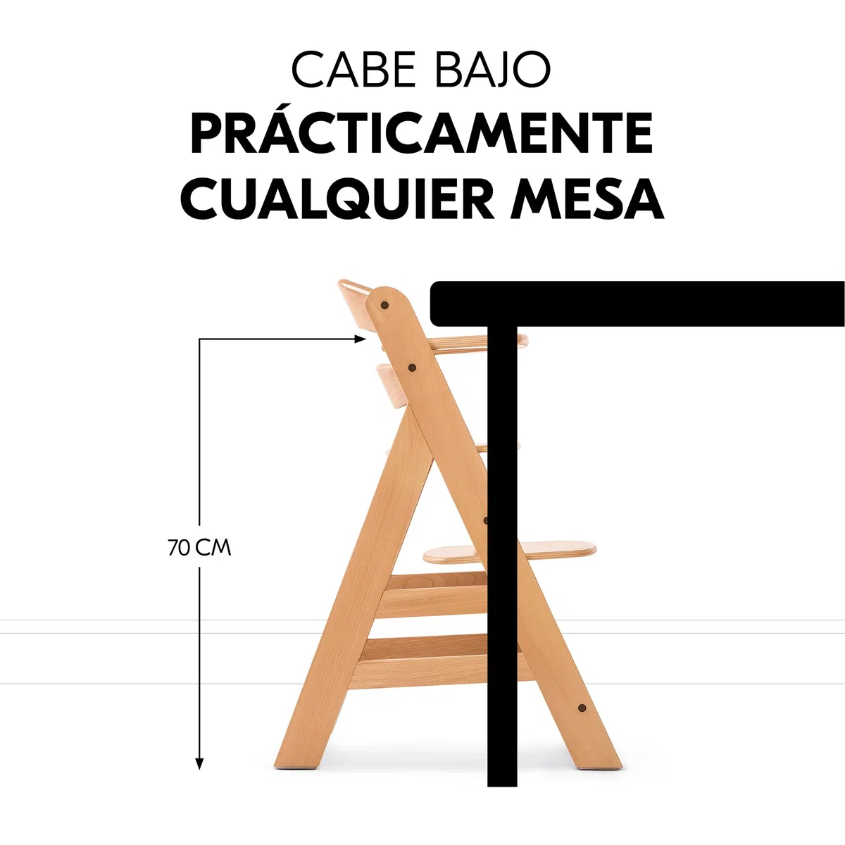 hauck Alpha Plus Set Trona Bebé con Bouncer Premium - Natural | Trona evolutiva de madera hasta 90 kg | hamaca reclinable recién nacidos, cojín algodón y arnés 5 puntos