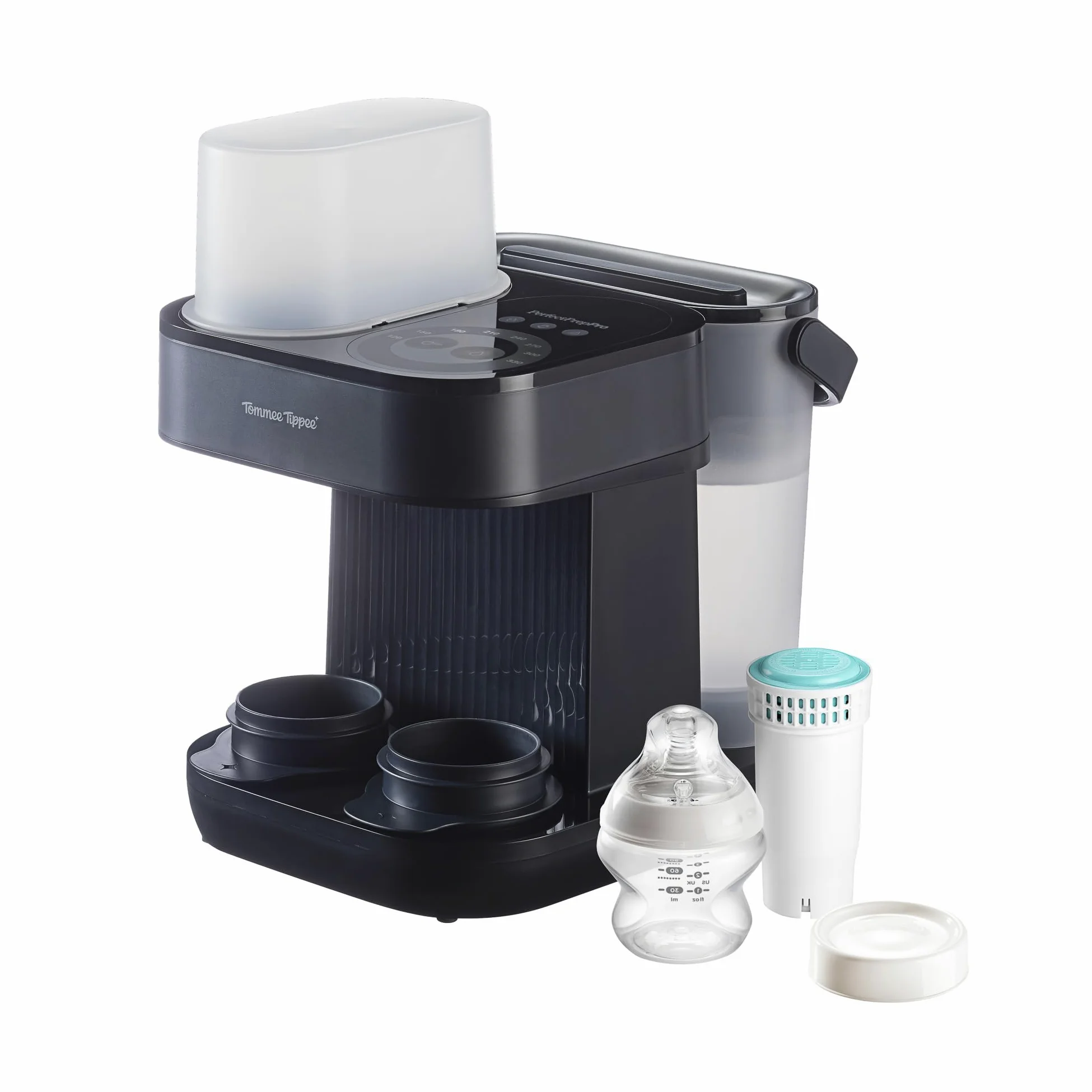 Tommee Tippee Preparador de Biberones Perfect Prep Pro con dispensador de leche en polvo, filtro de agua antibacteriano y asistencia personalizada en la app