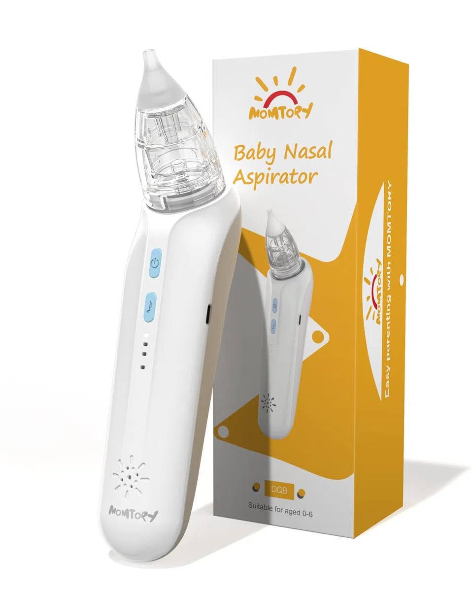 Aspirador Nasal Eléctrico para Bebé, Succionador Nasal para Bebé, Limpiador Profundo de la Nariz para Bebé con Función de Nana Calmante, Recargable, Succión de Tres Velocidades, Antirretorno