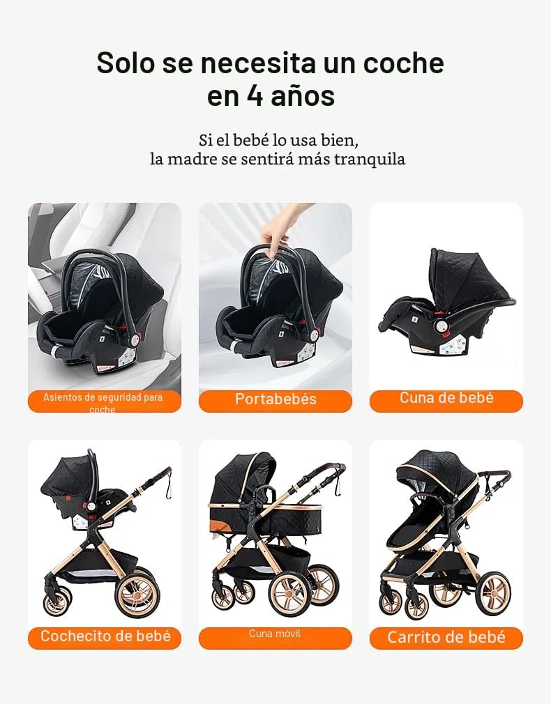 GLOKID Carrito bebé 3 en 1, Carro, Carrito bebé 3 Piezas, Silla Paseo, Sistema de viaje, Plegable, neumáticos de caucho, Con accesorios, Góndola, Adaptateurs, 25 kg (XX1 Nero)…