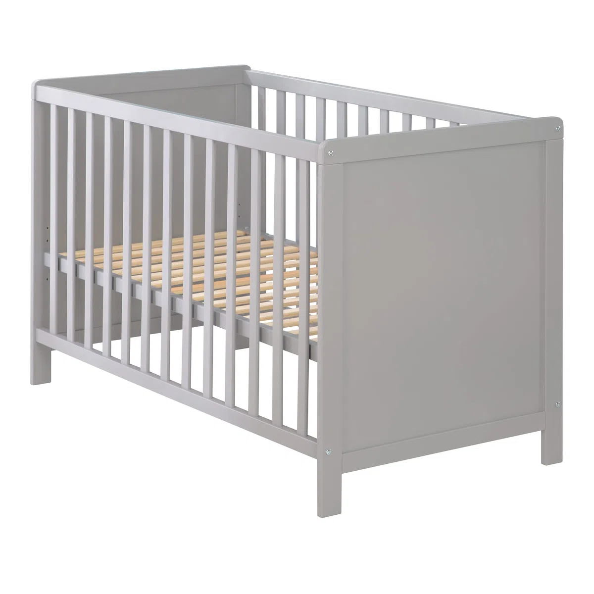 roba Cuna Colecho 60 x 120 cm, 2en1, Convertible en Cama de Bebé Independiente, Ajustable en Altura, 5 Barrotes Desmontables, Madera Gris