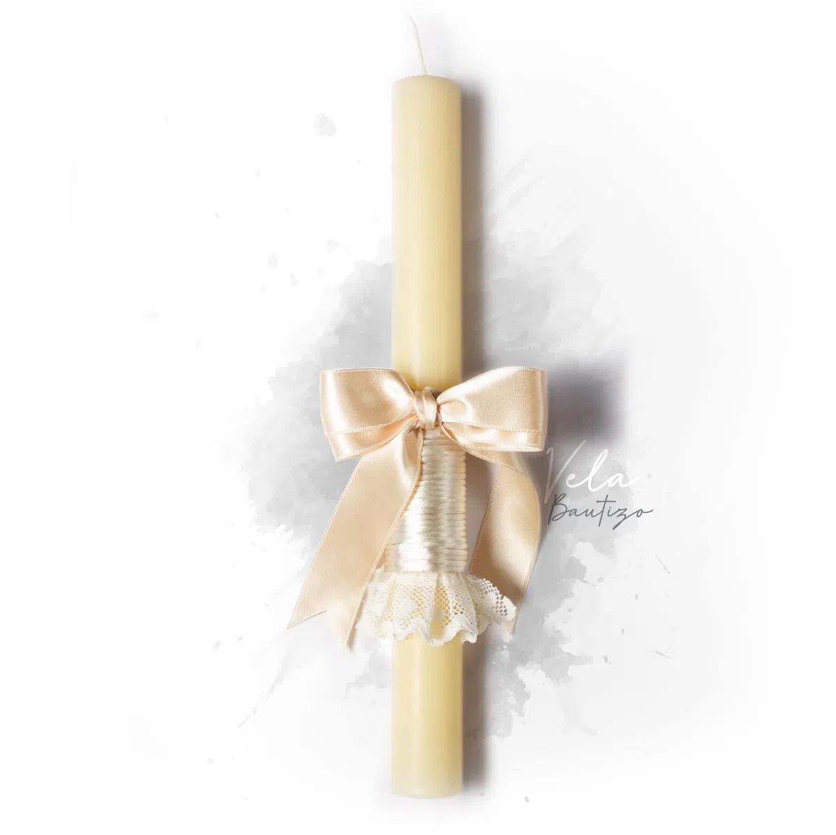 Vela de Bautizo – Cirio de Bautizo- Hecho a mano- Vela litúrgica de Abeja pura-Hecho en España - Regalo Único.