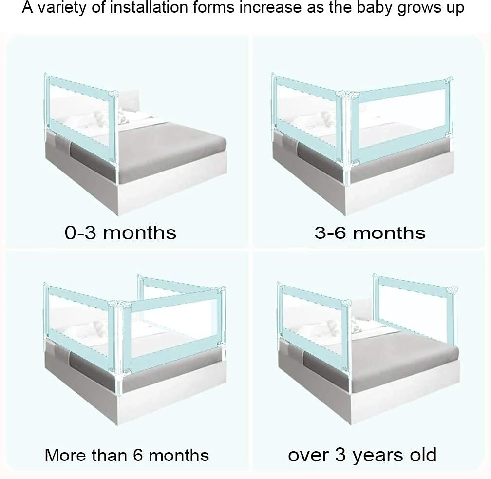Bebé Parque Infantil Cama anticaída para niños Barandilla de Seguridad Cama abatible Vertical Sin barreras Riel de Valla Altura Ajustable Anticolisión Juguete anticaída (Tamaño: 18