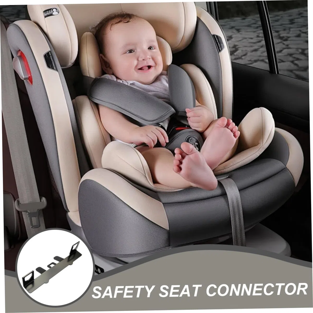 Pestillo del asiento para el automóvil, kit de anclaje de pestillo del asiento automóvil, cinturón de seguridad infantil óxido y resistente al agua, se adapta a la mayoría de los modelos, accesor