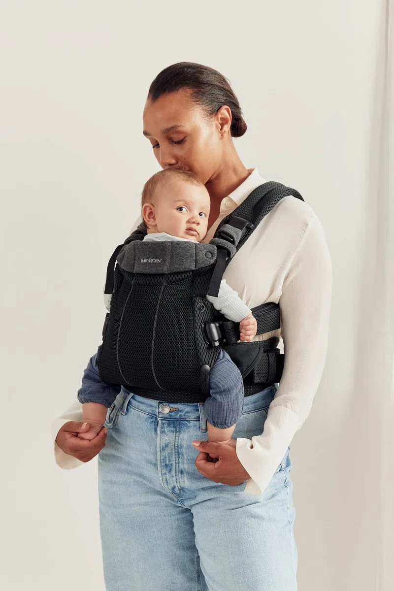 BABYBJÖRN Mochila Porta Bebé Harmony, Malla 3D, Negro