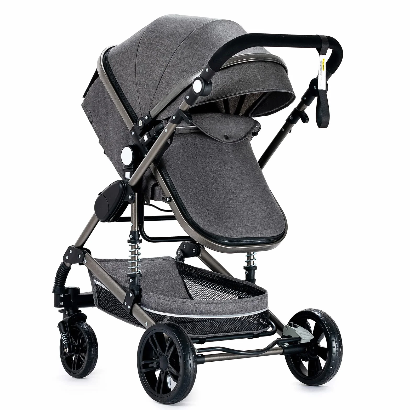 3 en 1 Sistema de Viaje Para Bebé 3 en 1 Cochecito de Paisaje Alto Carrito con Capazo Silla de Paseo Cochecito de Bebé Reclinable Cochecito Estándar Plegable de Recién Nacido (grey 739)