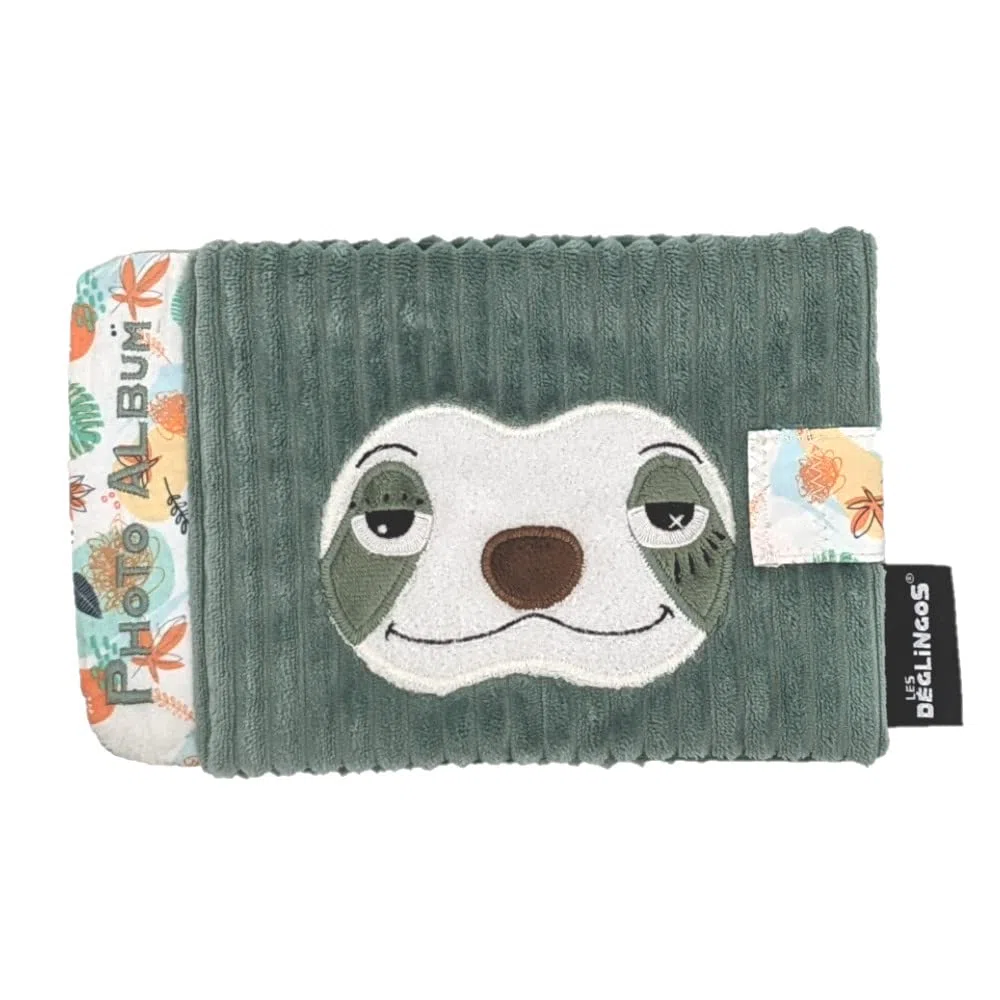 Les Déglingos – Álbum de fotos bebé Chillos le perezoso – 10 fundas de 10 x 15 cm – Ideal para guardería – Puericultura – Relleno reciclado, verde