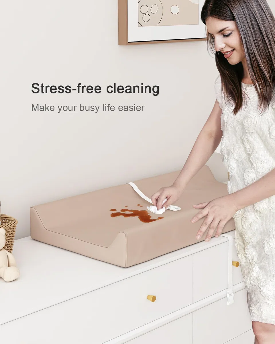 YACODAVO Cambiador de piel para bebé, tapete cambiador impermeable para viajes o hogar, color marrón claro