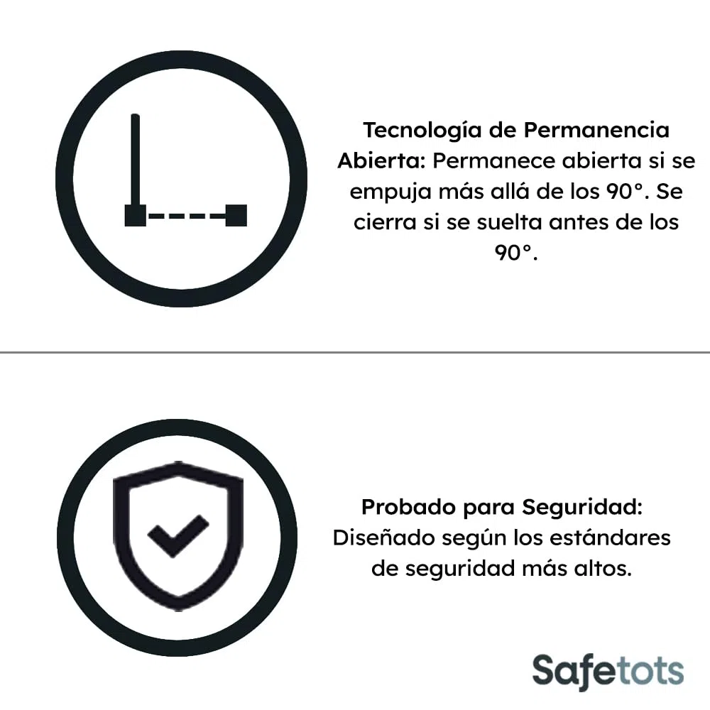 Safetots Barrera de Tope Curvo para Bebés, 171cm - 180cm, Blanca Mate, Barrera de Presión para Escaleras, Barrera de Seguridad para Bebés para Barreras, Instalación Fácil