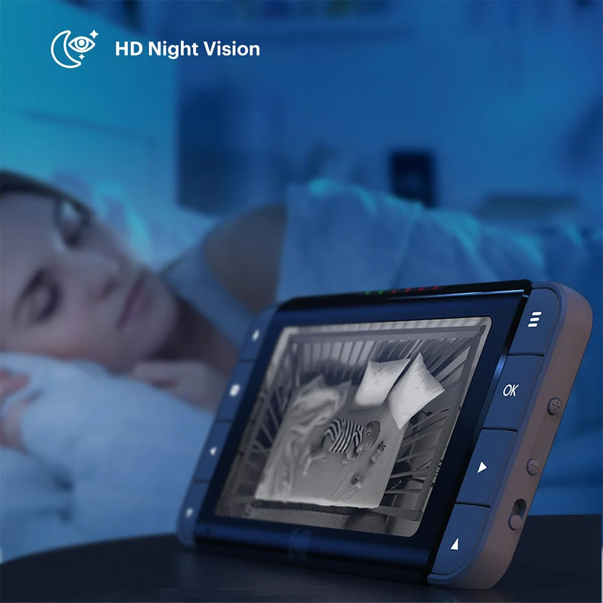 KODAK Cherish C525P - Monitor de vídeo Inteligente para bebé, Video de Calidad para verificaciones rápidas y con Confianza, Larga duración de la batería Durante la Noche y Las Siestas
