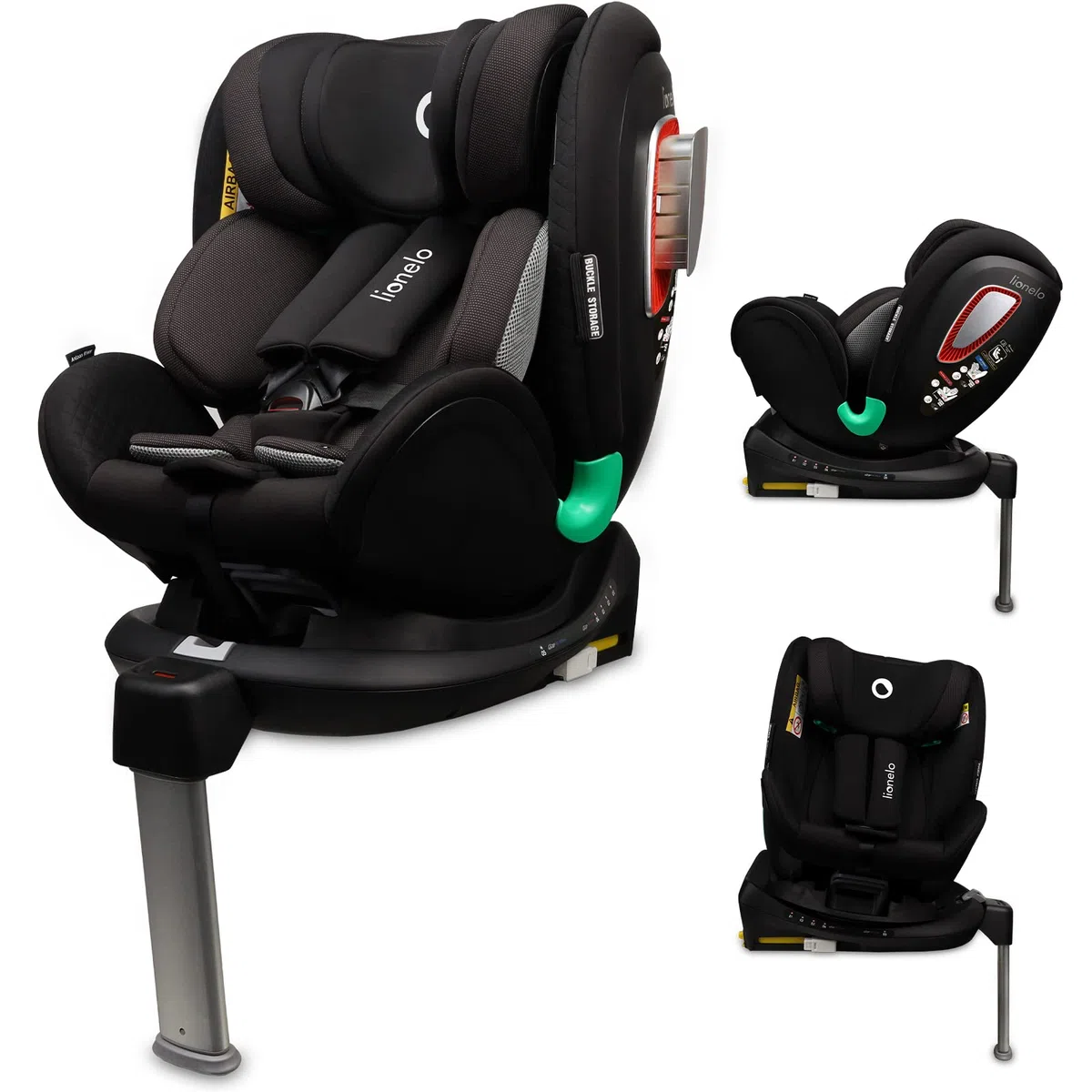 LIONELO Antoon Plus ADAC Asiento de seguridad Para 0 – 18 kg, Para niños 40-105 cm, Regulación de la altura del reposacabezas de 10 niveles hacia atrás, Dri-Seat Side Protect, Toldo | Para 0 - 18 kg, Regulación de la Altura del Reposacabezas de 10 Niveles