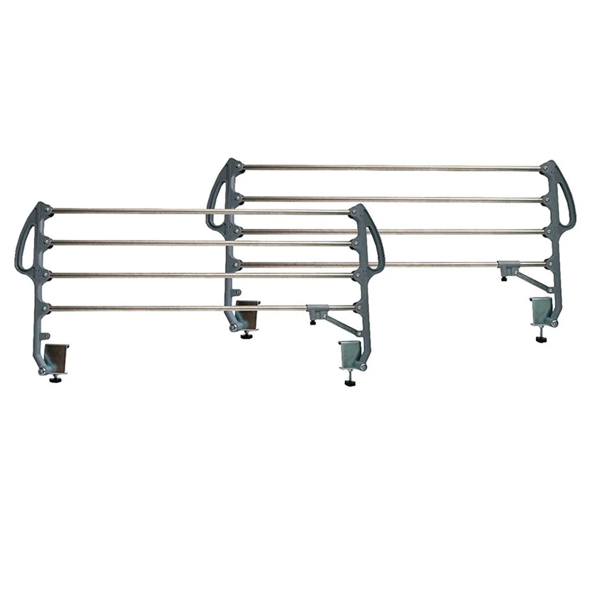 amuéblate Online - Juego de Barandillas Metálicas Geriátricas Reforzadas Abatibles INOX para Cama Articulada con 4 Barras de Seguridad