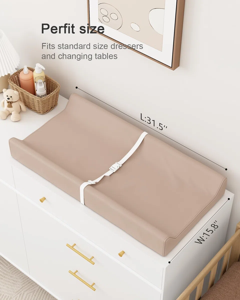YACODAVO Cambiador de piel para bebé, tapete cambiador impermeable para viajes o hogar, color marrón claro