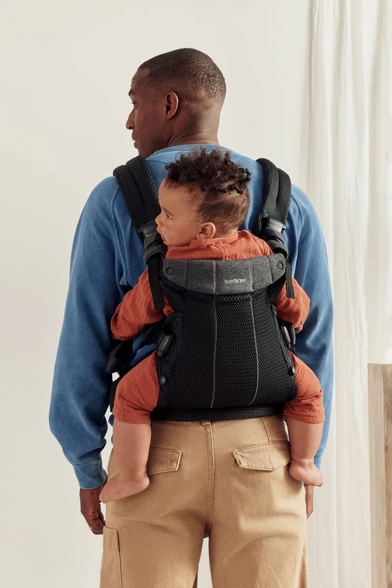 BABYBJÖRN Mochila Porta Bebé Harmony, Malla 3D, Negro