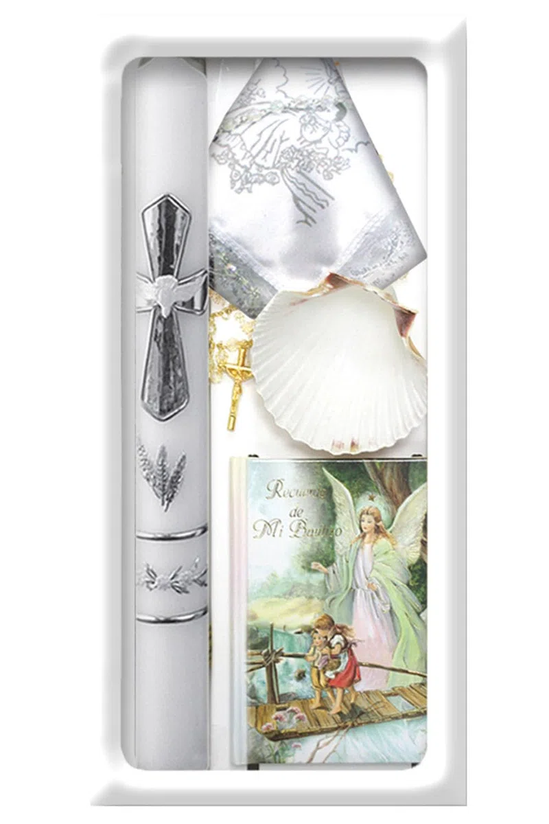 Set de velas para bautizo para niños y niñas, set de bautizo católico con vela, Velas para Bautizo de Niño (verde)