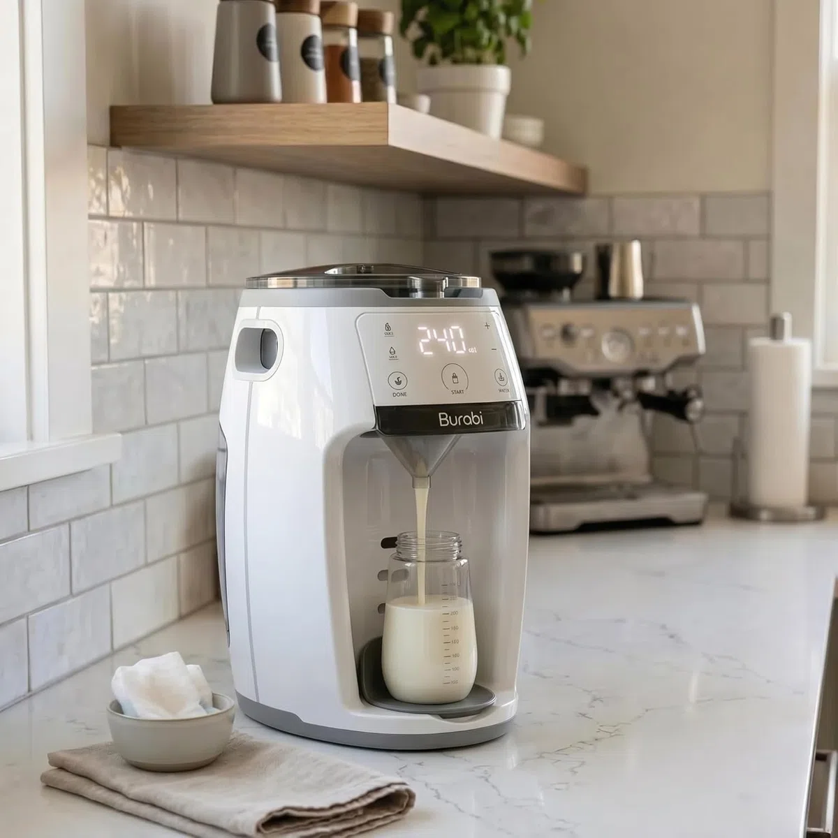 Preparador de Biberones Automático y Dosificador de Fórmula, Máquina para hacer Biberones, Mezcla Perfecta, Control de Temperatura, Control de líquido, Dispensador inteligente, Dosificadora