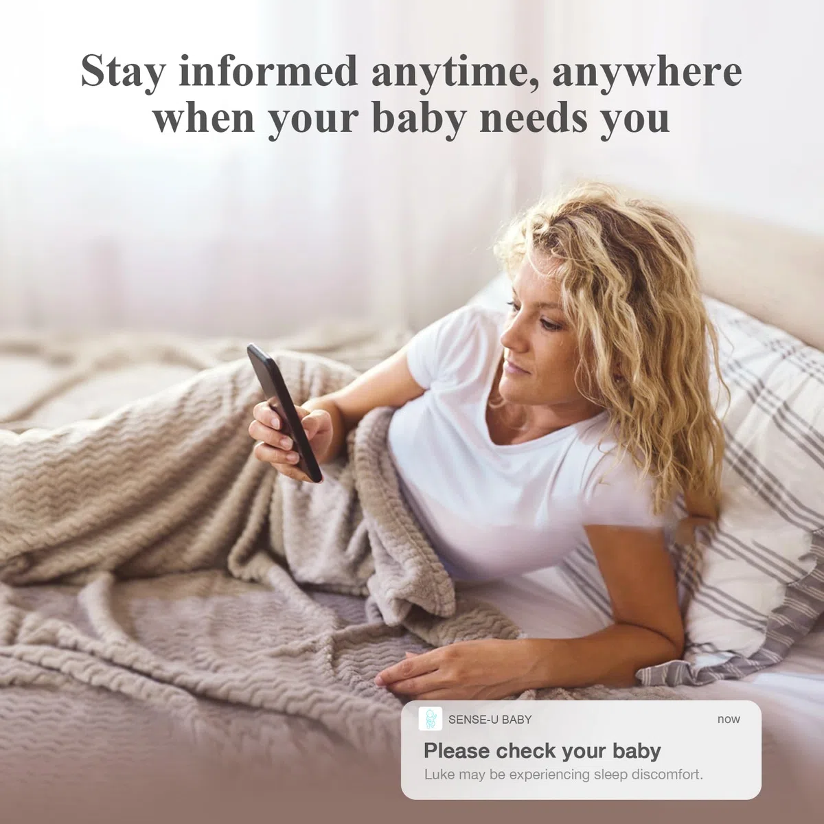 Sense-U Calcetín Inteligente (de Largo Alcance) Monitor para Bebés con Indicador de Sueño y Notificaciones en el Dispositivo, Rastrea Frecuencia Cardíaca y Movimiento Desde Cualquier Lugar