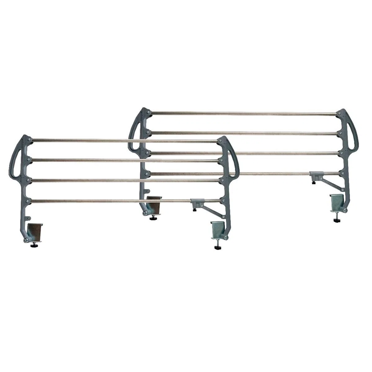 Duérmete Online - Juego de Barandillas Metálicas Geriátricas Abatibles INOX Reforzadas para Cama Articulada con 4 Barras