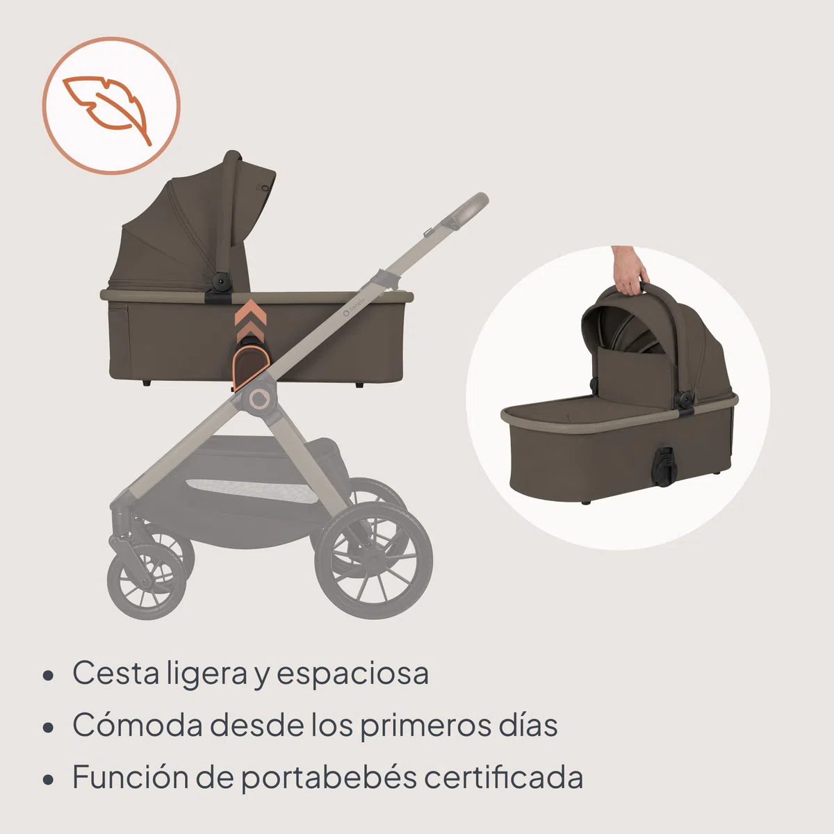 Lionelo Layla Carrito 2 en 1 Cochecito de Bebé (0-4 Años, Hasta 22 Kg), Capazo y Silla de Paseo, Asiento Reversible, Posición Reclinable, Ruedas PU, Suspensión, Capota Impermeable UPF50+