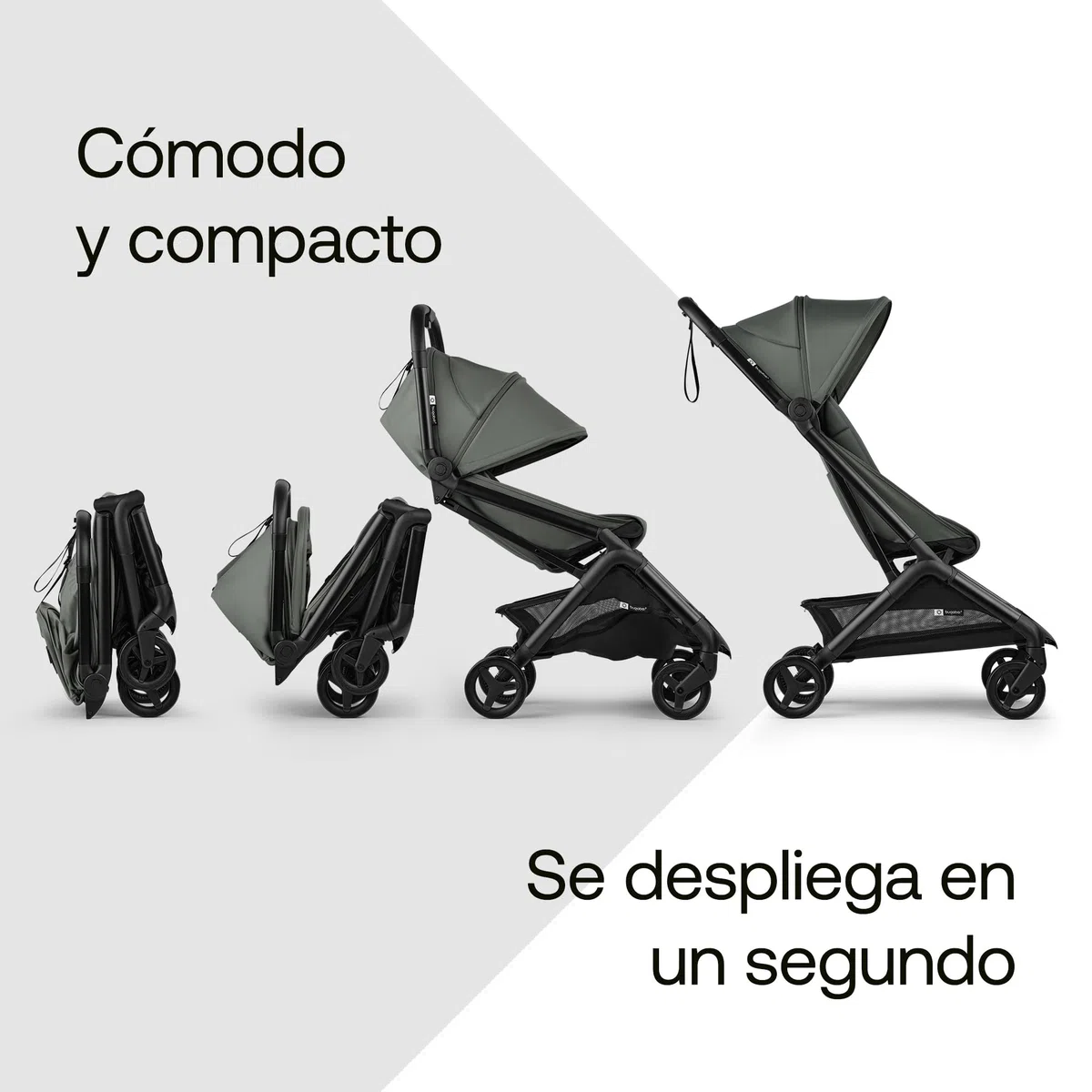 Bugaboo Butterfly 2 Silla de Paseo de Viaje – Pack con Barra de Seguridad y Cubierta para Lluvia – Ligera, Plegable a Una Mano y Asiento Reclinable, de 6 meses a 4 Años – Forest Green