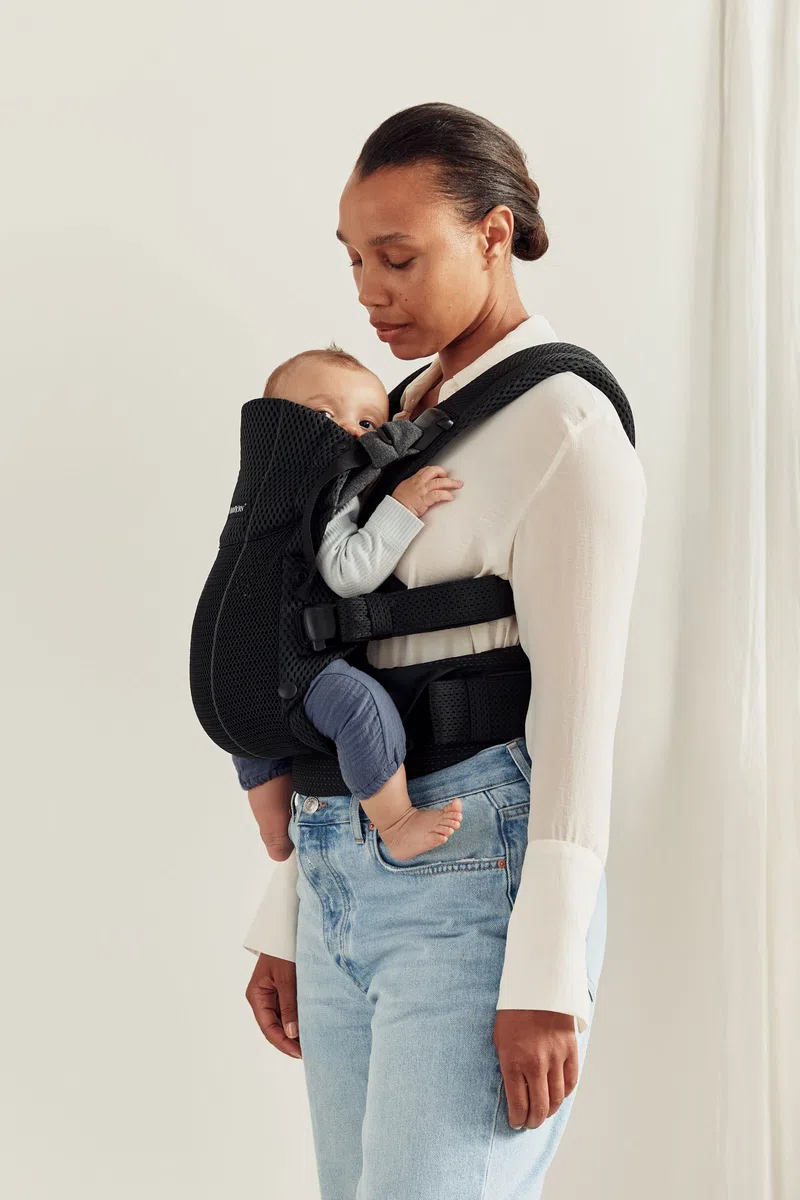 BABYBJÖRN Mochila Porta Bebé Harmony, Malla 3D, Negro