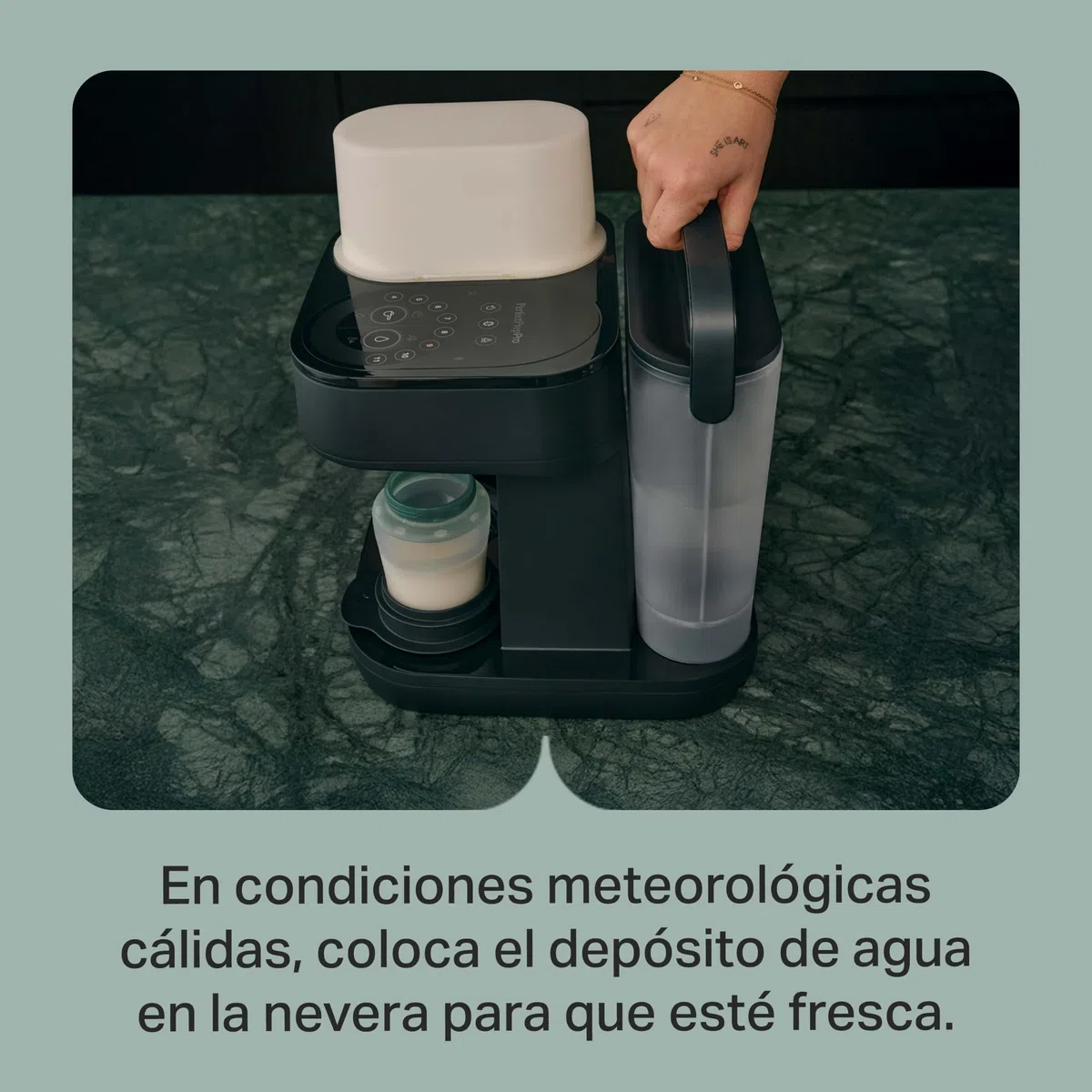Tommee Tippee Preparador de Biberones Perfect Prep Pro con dispensador de leche en polvo, filtro de agua antibacteriano y asistencia personalizada en la app