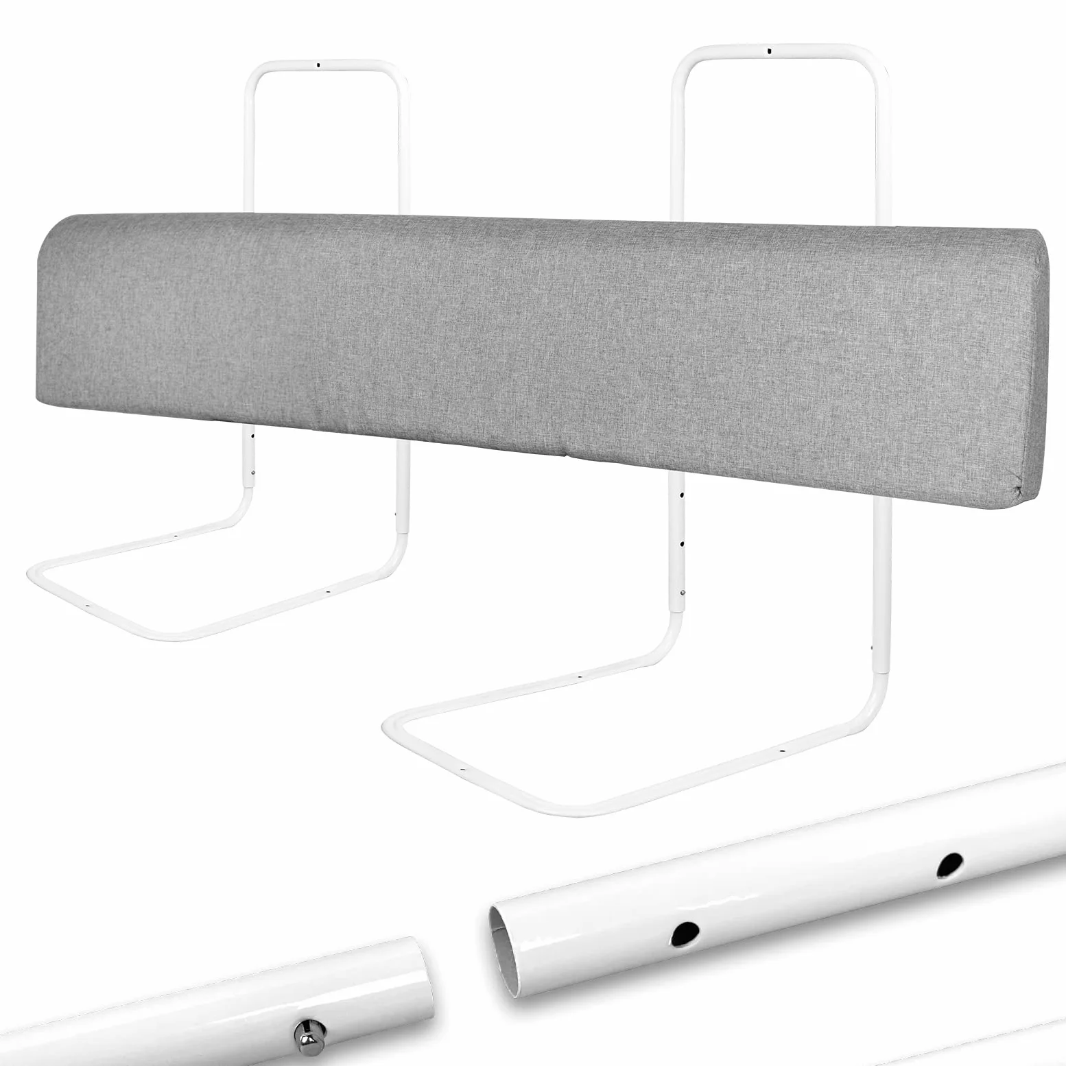 FIVMEN Barrera para cama de 200 cm, 40 – 60 cm, 5 agujeros, altura ajustable, borde de cama flexible
