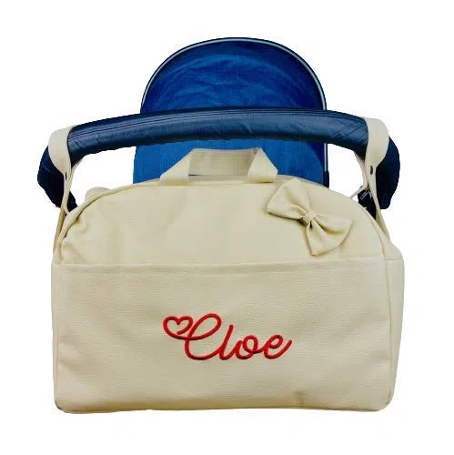 Danielstore Bolso Carro Bebé Personalizado con nombre bordado Regalo de un babero