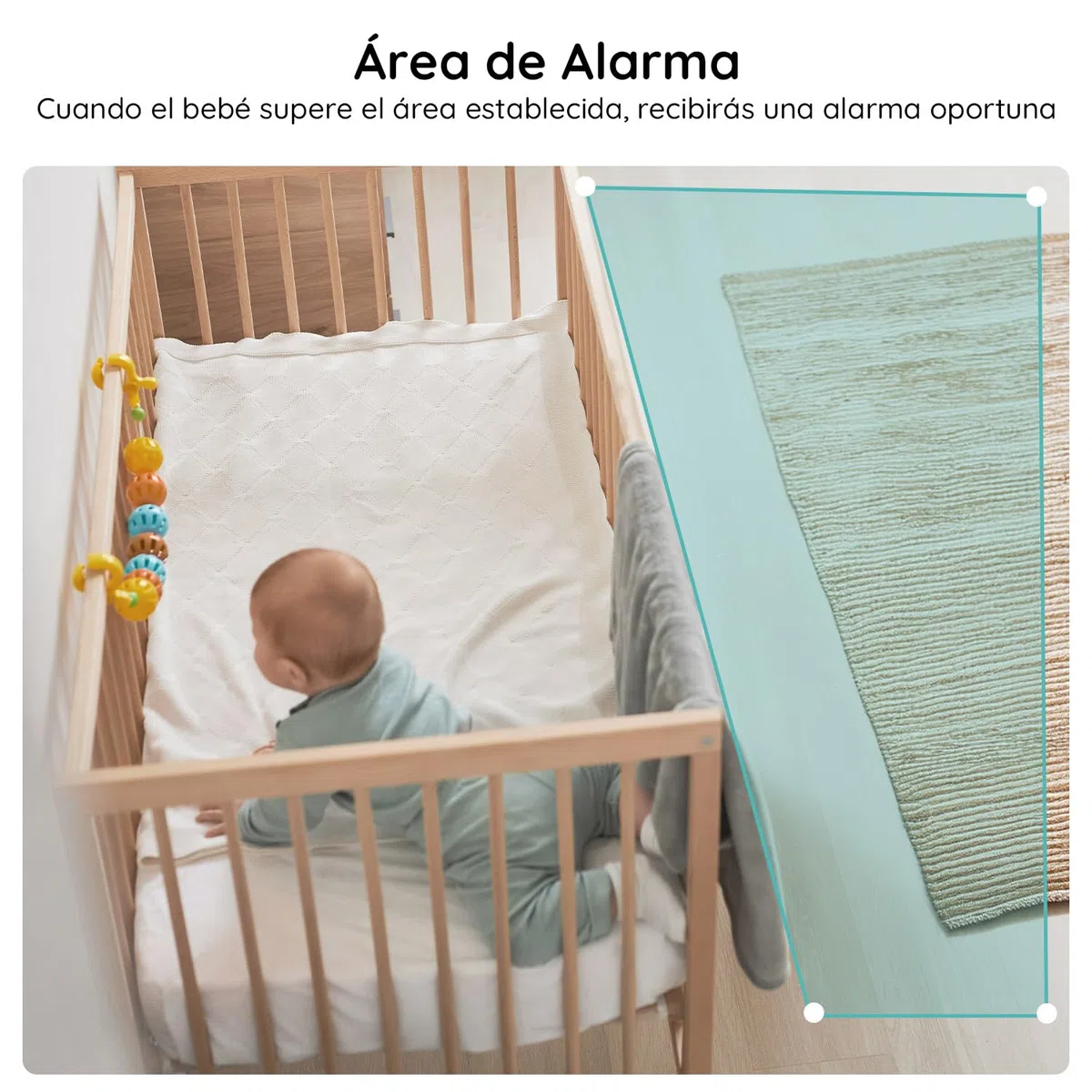 BOIFUN Vigilabebes con 2 Camaras con App Movil, 1080P Camara Vigilancia Bebe Pantalla Dividida, 360°Seguimiento Automático, Monitoreo de Movimiento, Valla Virtual con IA, Zoom 4X