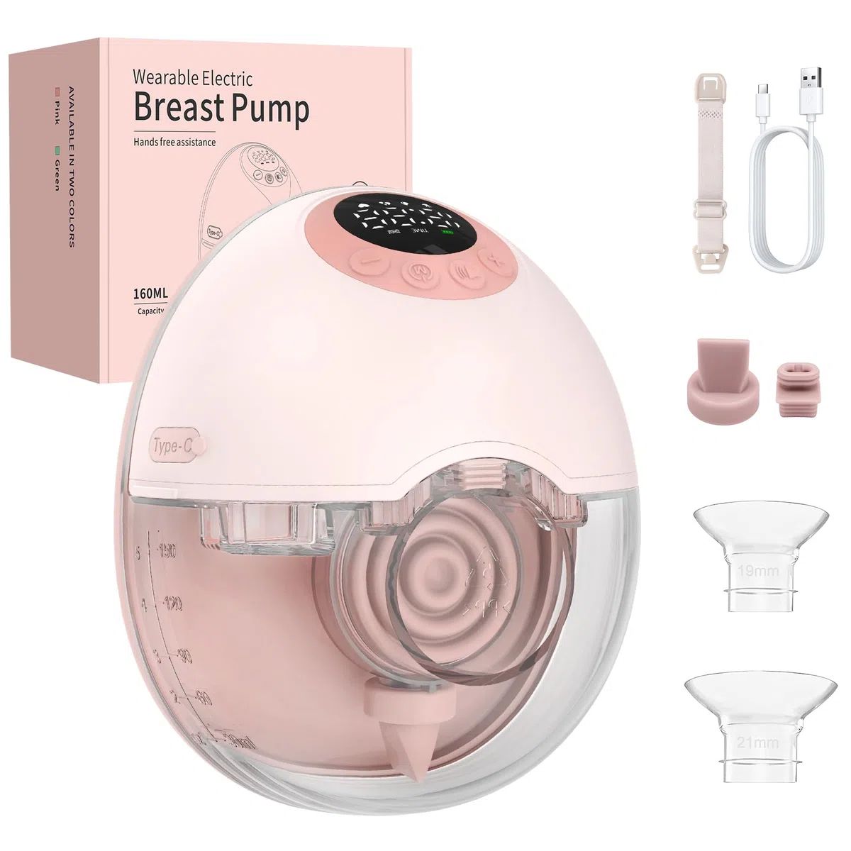 FUNYKICH Sacaleches Eléctrico Manos Libres con 4 Modos y 12 Niveles,Extractor de Leche Materna con Bridas 19/21/24mm,Monitoreo de Nivel de leche,sin BPA,＜55dB,para Mamás en Casa, Oficina o Viajes