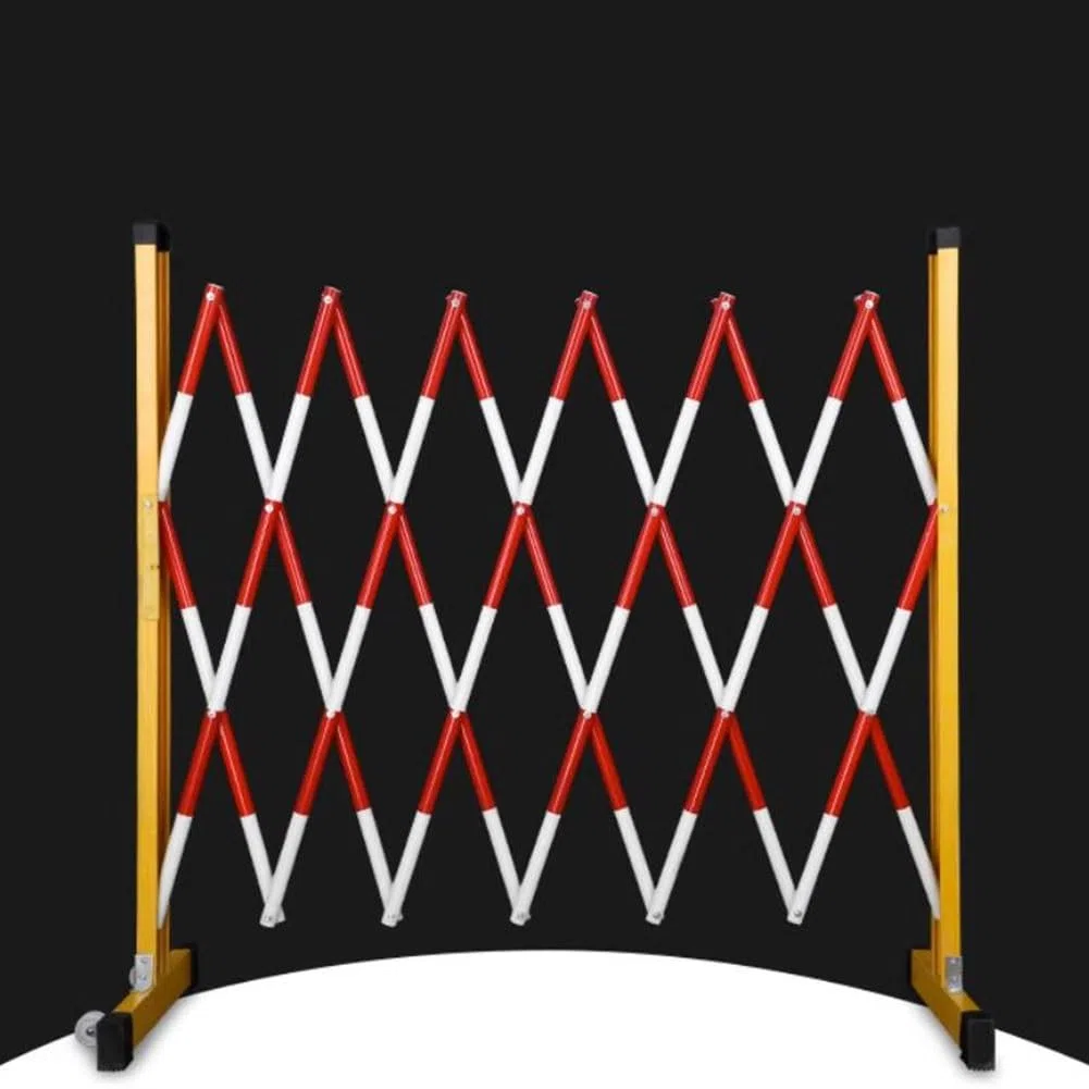 Genérico Barreras de tráfico móviles Extensibles con Ruedas – Valla de Seguridad Industrial retráctil Ajustable, Puerta de Acceso roja para gestión de visitantes y Control de multitudes, solución de