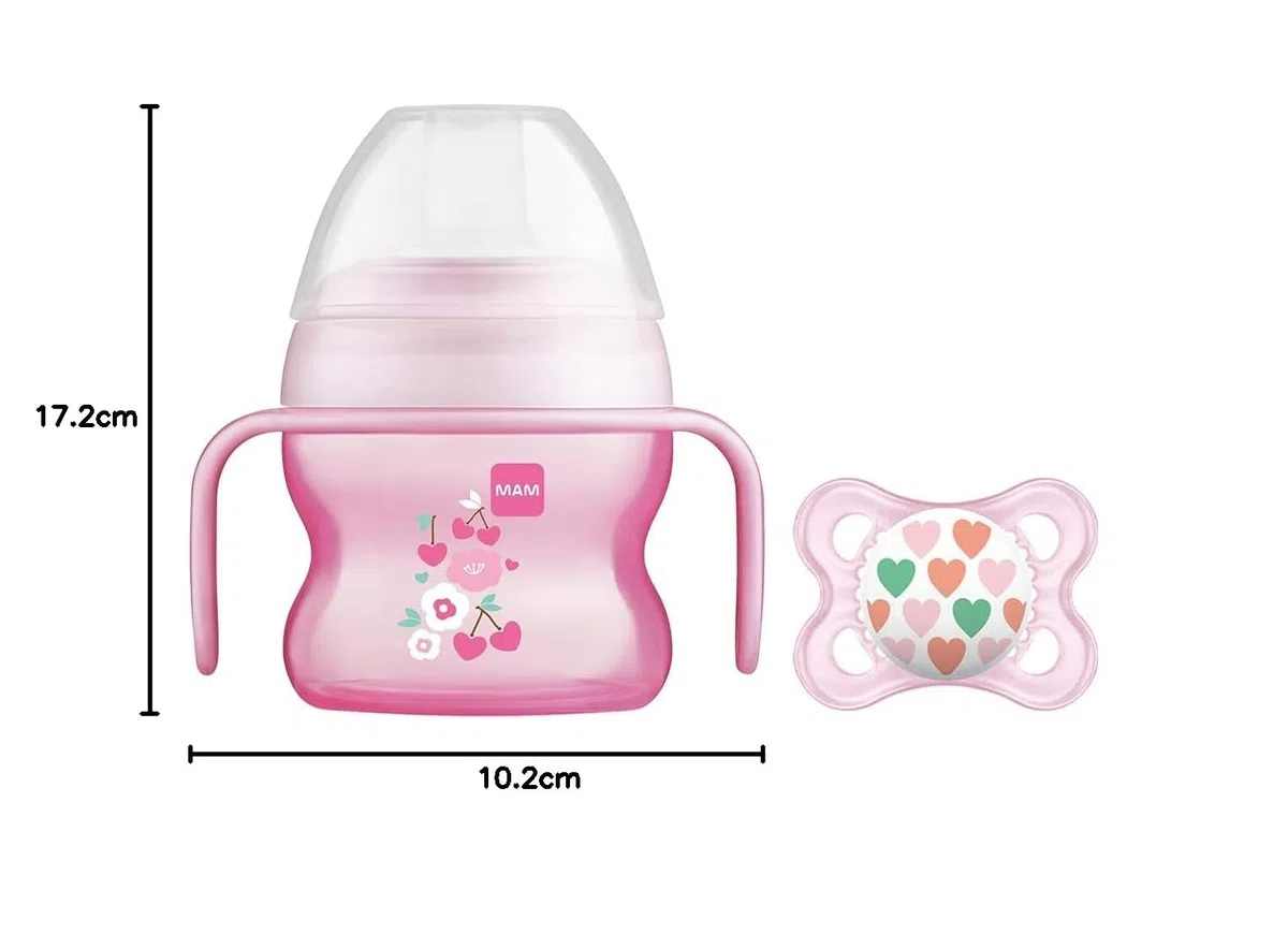 Intrucciones en lengua extranjera - Taza de iniciación relajante, 150 ml de MAM rosa