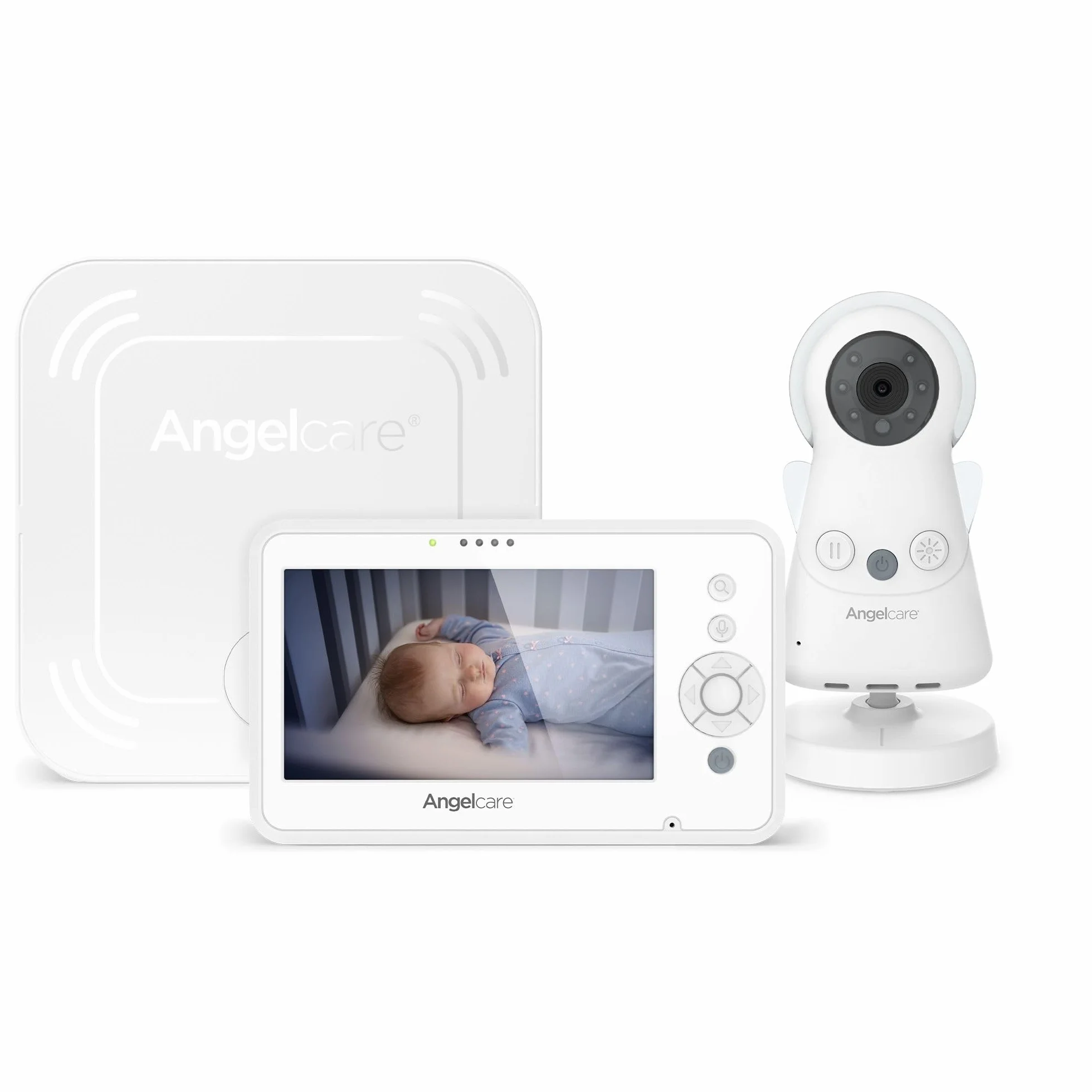 Angelcare - Vídeo con Monitor de Movimiento AC25, Pantalla de 4,3", cámara HD, luz Nocturna y cunas, Alcance hasta 150 Metros