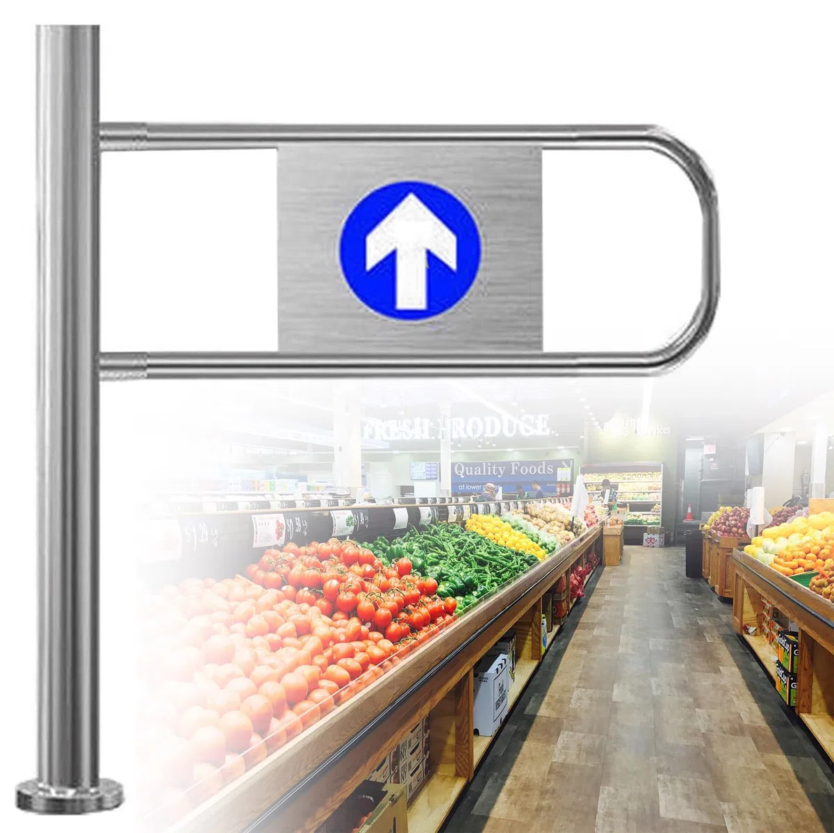 Puerta automática segura para un control de acceso seguro, solución de entrada fiable para uso industrial y comercial