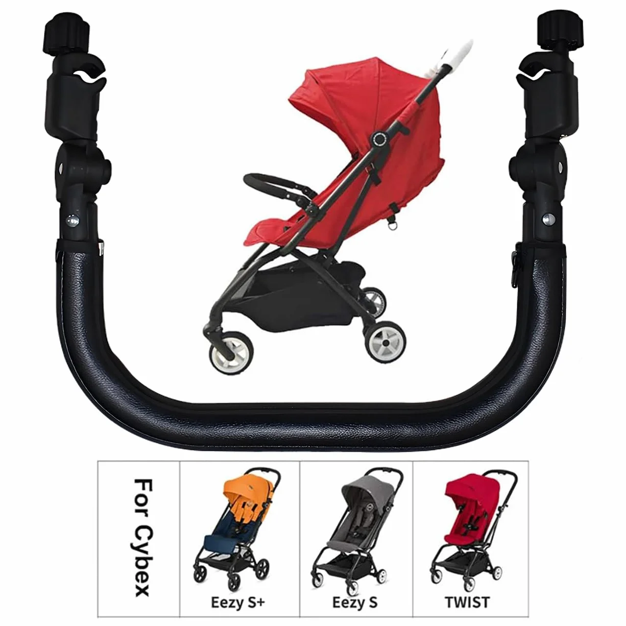 Pushchair Bumper Bar Compatible with Eezy S 2, Eezy S Plus 2, Eezy S Twist 2, Eezy S Twist Plus 2 - Faux Leather