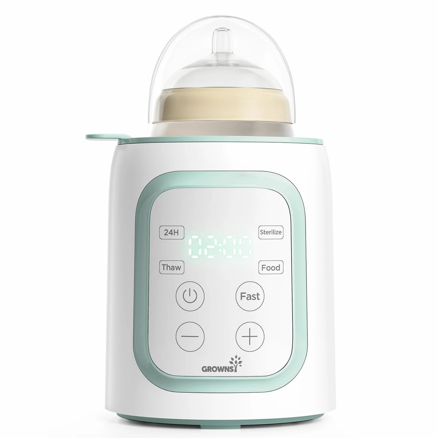 Grownsy Calentador de biberones para bebé, 10 en 1 para todas las botellas con temporizador, control preciso de la temperatura y apagado automático, calentador de biberones multifuncional para leche