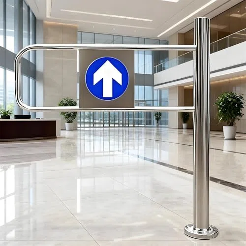 Puerta abatible automática, puerta metálica unidireccional para almacén, puerta de seguridad industrial para bibliotecas y centros comerciales, solución de control de acceso duradera y fiable