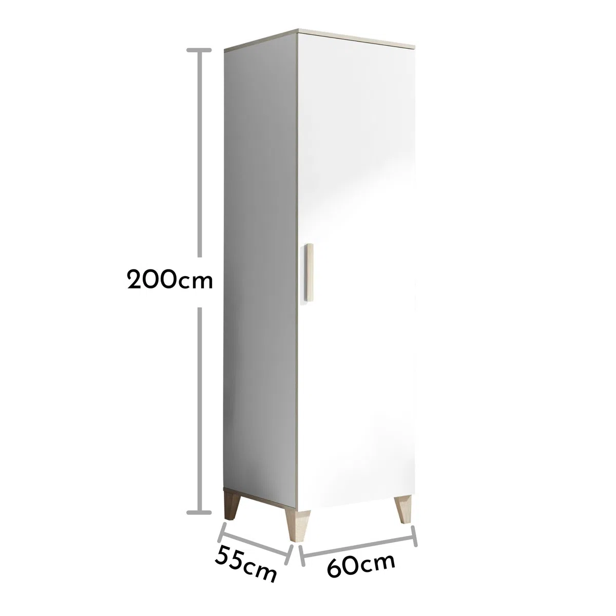 Stella Trading Prizzi-Armario para habitación de bebé (Aspecto, versátil, con Mucho Espacio de Almacenamiento), Color, Madera, Blanco Aurum, Kleiderschrank