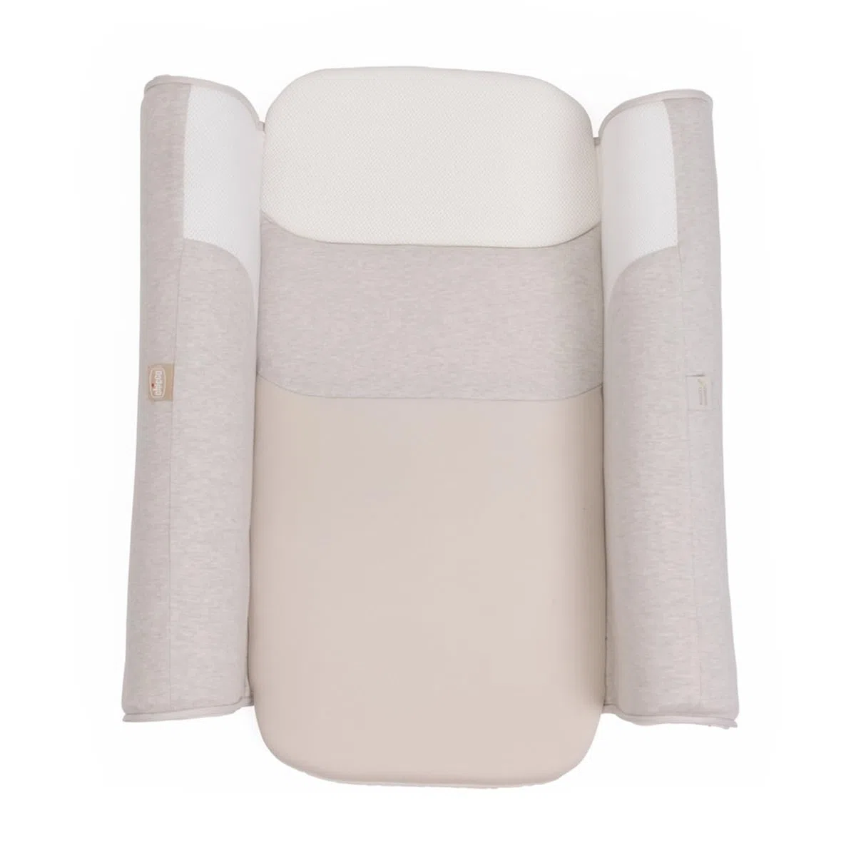 Chicco Mommy Pod 3 en 1, reductor para cuna de bebé, 81 cm x 49 cm, nido para bebés, 0-3 meses para dormir, 0-8 meses para el tiempo del pancino, Funda de algodón orgánico, lavable a máquina, Gris